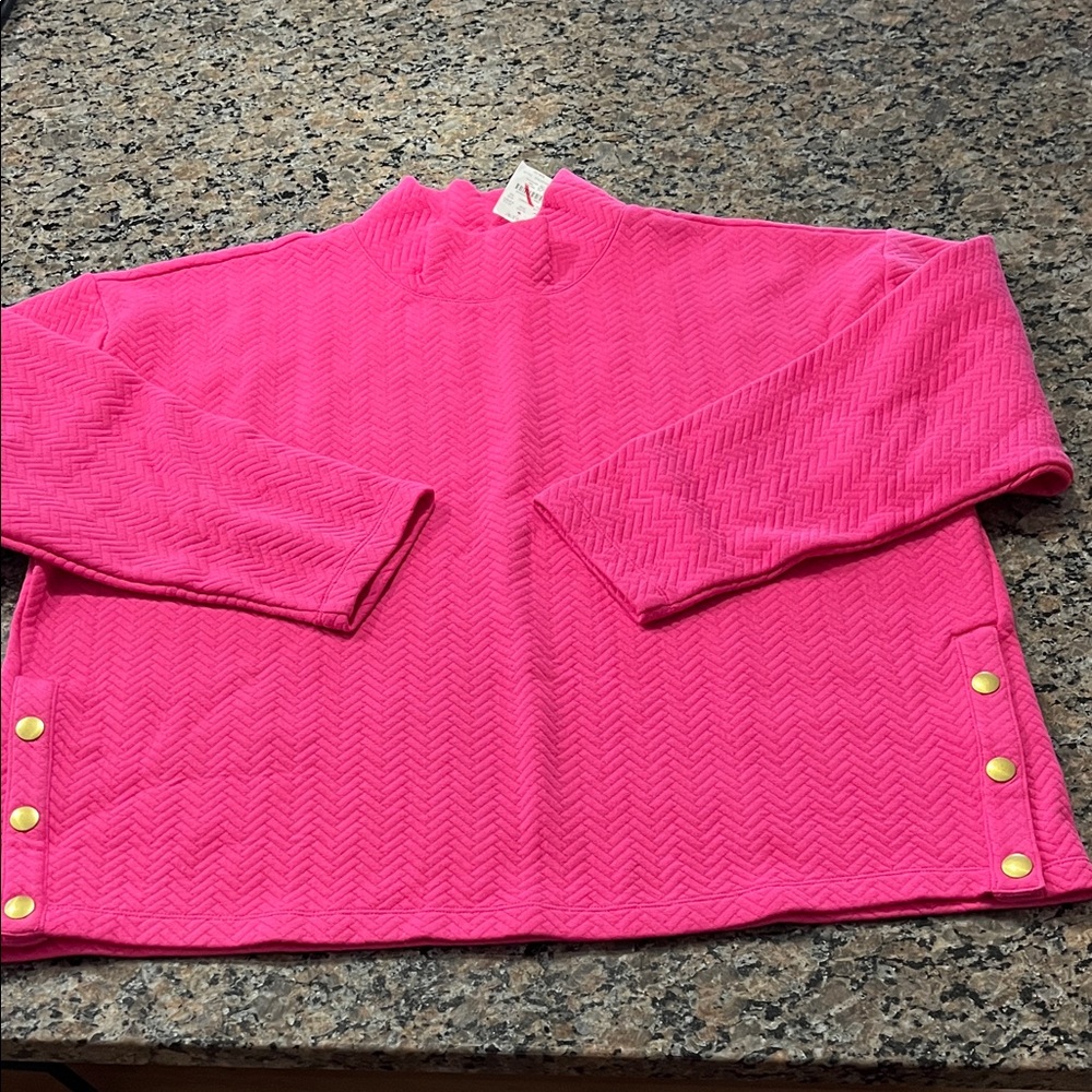 J. Crew Pink Long Sleeve Mock  Neck cozy Top   Women’s 2XL. Brand New With Tags